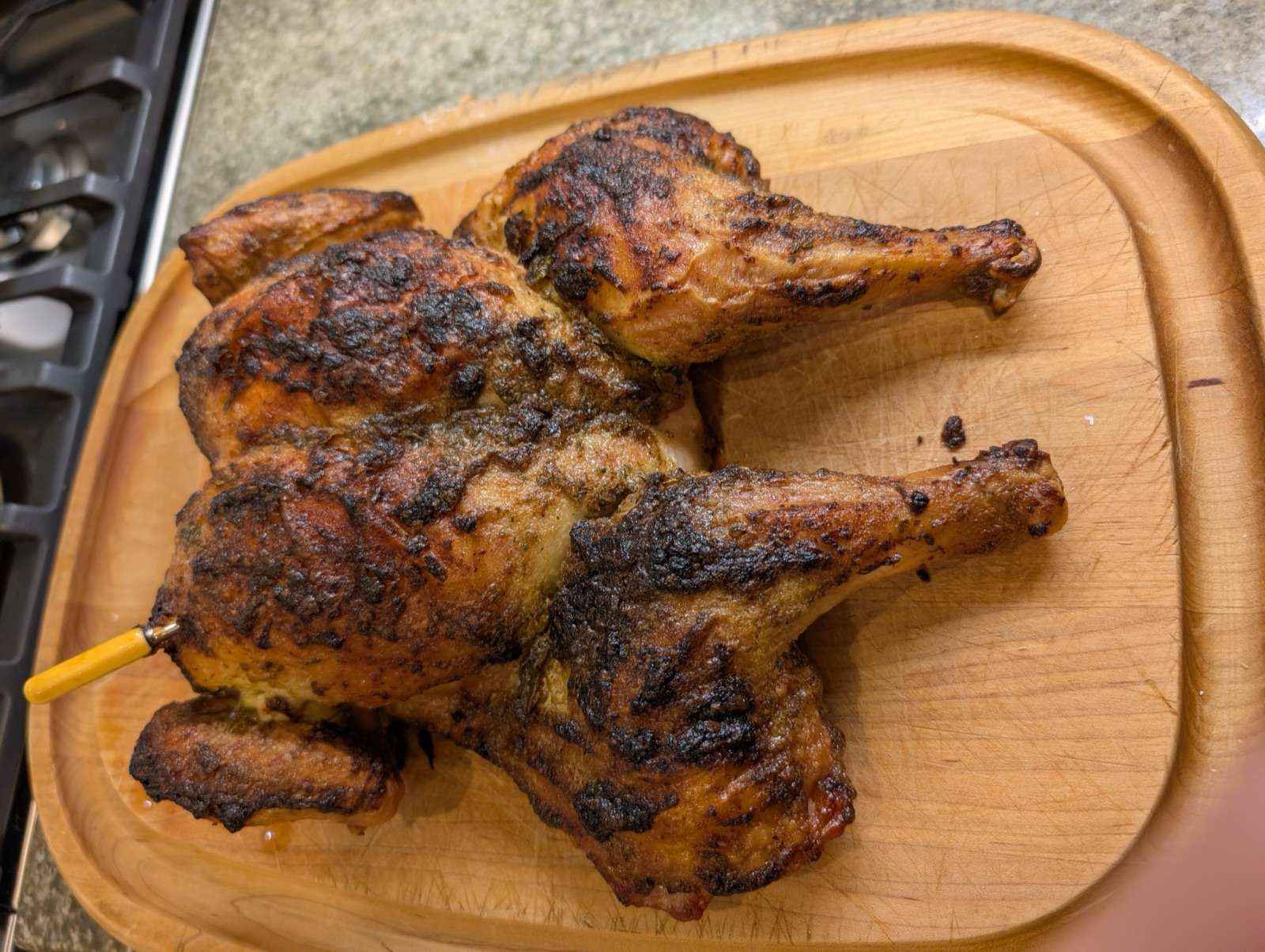 Spatchcock roast chicken with herb mayo rub