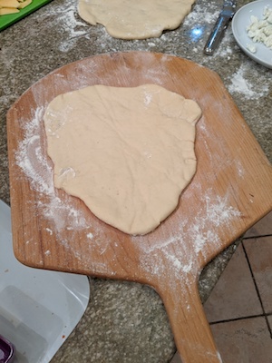 dough on peel